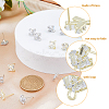 SUPERFINDINGS 24Pcs 2 Color Brass Micro Pave Clear Cubic Zirconia Stud Earring Findings KK-FH0004-79-4