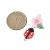 Handmade Glass Seed Beads Woven Connector Charms PALLOY-MZ00311-01-2