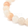 Round Frosted Natural Pink Aventurine Beads Stretch Bracelet BJEW-JB07170-5