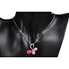 Real Platinum Plated Eco-Friendly Alloy Czech Rhinestone Butterfly Pendant Necklaces NJEW-AA00068-28P-4