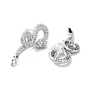 Rack Plating Brass Micro Pave Cubic Zirconia Stud Earring EJEW-C086-01P-2