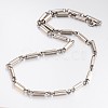 304L Stainless Steel Bar Link Chain Necklaces NJEW-F101-03-2