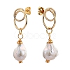 Brass Dangle Stud Earrings EJEW-JE04232-02-2
