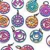 14Pcs 7 Style Chakra Theme Ion Plating(IP) 201 Stainless Steel Charms STAS-LS0001-70MC-4