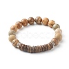 Natural Mixed Stone Round Beads Stretch Bracelets BJEW-JB06637-2