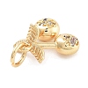 Rack Plating Brass Micro Pave Cubic Zirconia Pendants KK-Z071-85G-01-2