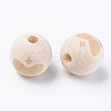 Unfinished Natural Wood European Beads WOOD-S057-002A-2