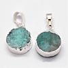 Electroplated Natural & Dyed Druzy Agate Pendants G-N0167-018-3