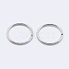 Rhodium Plated 925 Sterling Silver Open Jump Rings STER-F036-02P-0.5x6mm-2