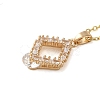 Brass Micro Pave Clear Cubic Zirconia Pendant Necklaces for Women NJEW-E106-07KCG-02-1