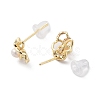Natural Pearl Flower Stud Earrings EJEW-P256-94G-2