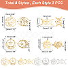 DICOSMETIC 16Pcs 8 Style 304 Stainless Steel Pendants STAS-DC0009-19-2