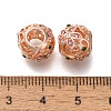 Rack Plating Alloy Rhinestone European Beads PALLOY-P307-04RG-2