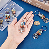 SUPERFINDINGS 6Pcs Natural Gemstone Keychain KEYC-FH0001-14-3