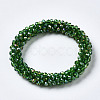 Faceted Transparent Glass Beads Stretch Bracelets BJEW-S144-002C-07-2