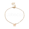 4Pcs 4 Style Alloy Chain Anklets Set with Heart Beaded and Butterfly Charm SJEW-D009-02KCG-4