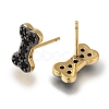 Rack Plating Brass Micro Pave Cubic Zirconia Stud Earring EJEW-C101-10G-2