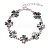 Clover Natural Abalone Shell/Paua Shell Link Bracelets for Women FS5984-24-1