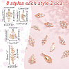 ARRICRAFT 16Pcs 8 Styles Brass Micro Pave Cubic Zirconia Pendants KK-AR0003-74-2