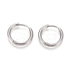 Tarnish Resistant 202 Stainless Steel Huggie Hoop Earrings EJEW-F111A-17mm-P-1