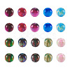 100Pcs 10 Colors Two Tone Opaque Resin Beads RESI-TA0001-45-8