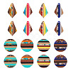 Pandahall 16Pcs 8 Style Transparent Resin & Walnut Wood Pendants RESI-TA0002-06-10