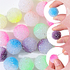 SUNNYCLUE 36Pcs 6 Colors Frosted Acrylic Beads MACR-SC0001-14-3