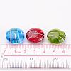 Mixed Color Flat Round Handmade Gold Sand Lampwork Beads X-DT338J-4