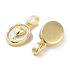 Brass Pave Natural Shell Oval with Rose Charms KK-C051-20G-2