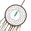 Iron Synthetic Turquoise Woven Web/Net with Feather Pendant Decorations AJEW-B016-02-3