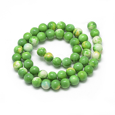 Synthetic Ocean White Jade Beads Strands G-S254-6mm-C03-1