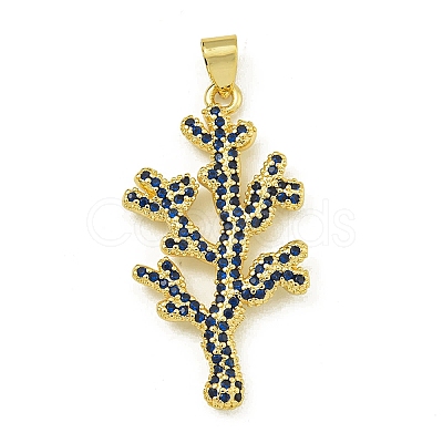 Rack Plating Brass Pave Cubic Zirconia Pendants KK-U029-11G-01-1