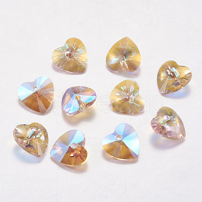 Faceted Glass Rhinestone Charms RGLA-F054-6x6-223PS-1