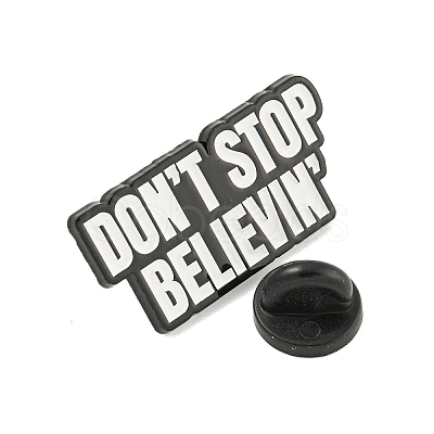 Don't Stop Believin Alloy Badges JEWB-M041-02F-1