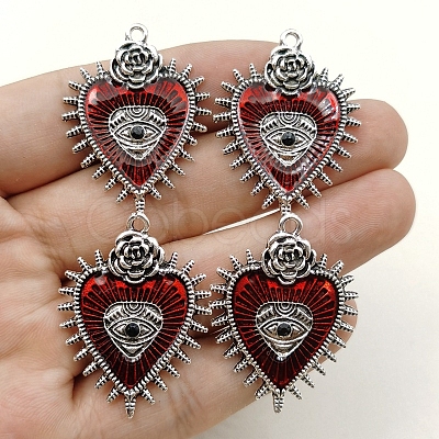 Gothic Style Alloy Resin Pendants PW-WGE8991-01-1