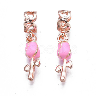 Rack Plating Alloy Enamel European Dangle Charms MPDL-N039-065-1