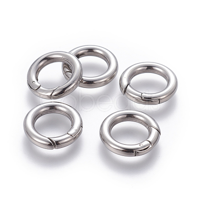 Tarnish Resistant 304 Stainless Steel Spring Gate Rings X-STAS-D070-01P-1