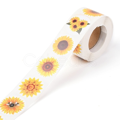 Sunflower Theme Paper Stickers X-DIY-L051-001-1