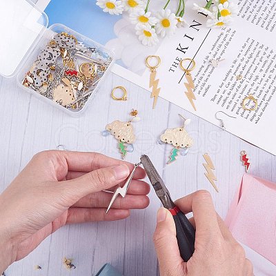 DIY Lighting Bolt Drop Earring Making Kit DIY-SZ0009-46-1