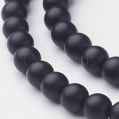 Natural Black Agate Beads Strands X-G-D543-4mm-1