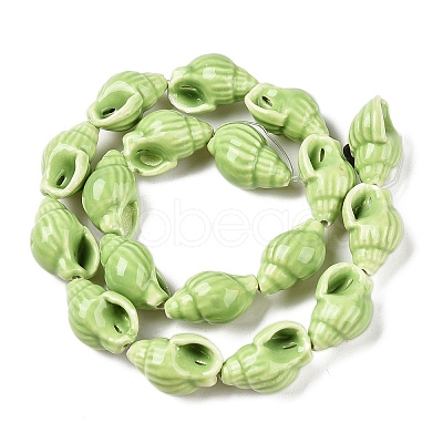 Handmade Printed Porcelain Beads Strand PORC-T133-01C-1