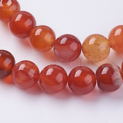 Natural Striped Agate/Banded Agate Beads Strands G-G591-8mm-03-1