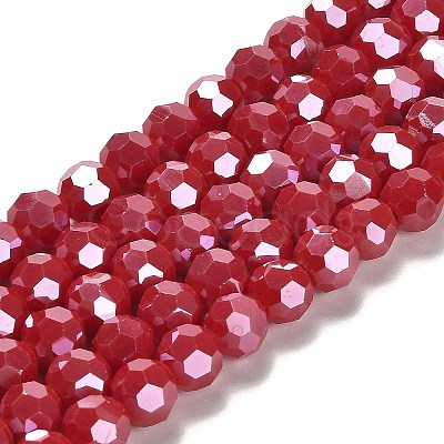 Electroplate Opaque Glass Beads Strands EGLA-A035-P8mm-A16-1