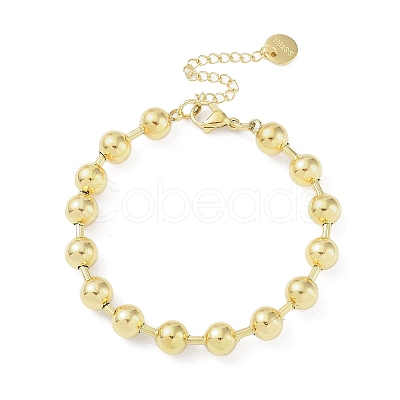 8mm Round 304 Stainless Steel Beaded Bracelets for Women BJEW-C071-05A-G-1