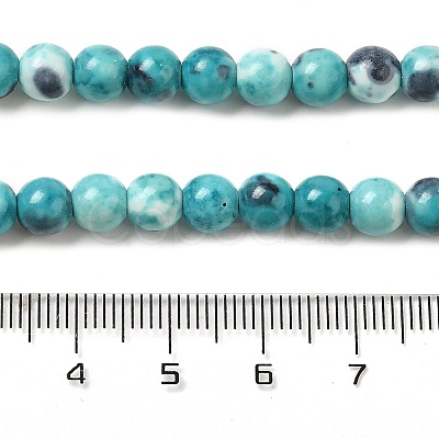 Synthetic Ocean White Jade Beads Strands G-L019-6mm-17-1