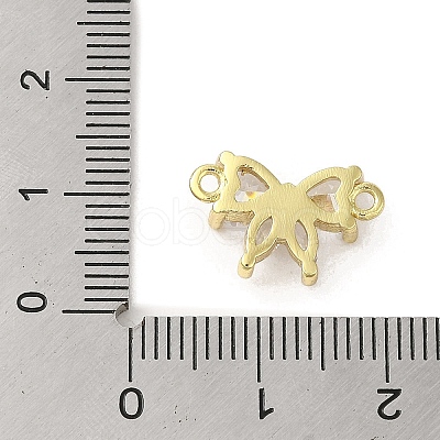 Rack Plating Brass Pave Clear Cubic Zirconia Bowknot Connector Charms KK-C052-45G-1