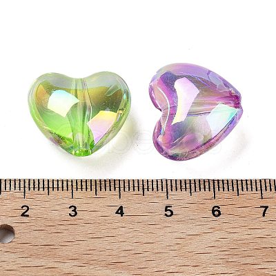 Luminous UV Plating Rainbow Iridescent Acrylic Beads OACR-O008-09-1