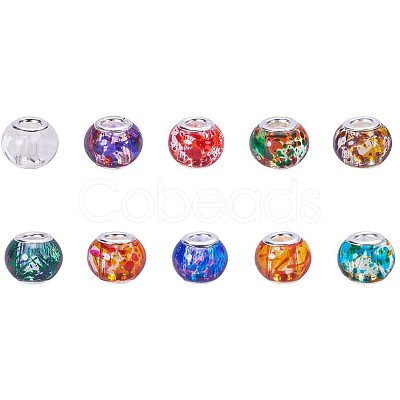 Spray Painted Glass European Beads GPDL-PH0001-01S-1