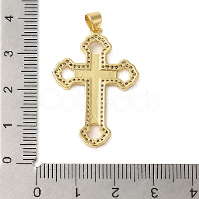 Rack Plating Brass Micro Pave Cubic Zirconia Pendants KK-P279-26C-G-1