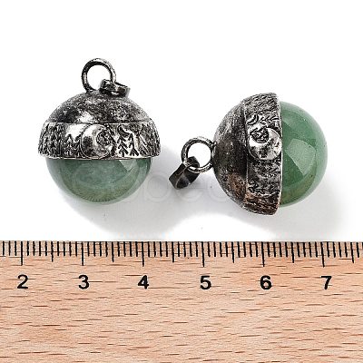 Natural Green Aventurine Sphere Pendants G-Q163-07AS-03-1